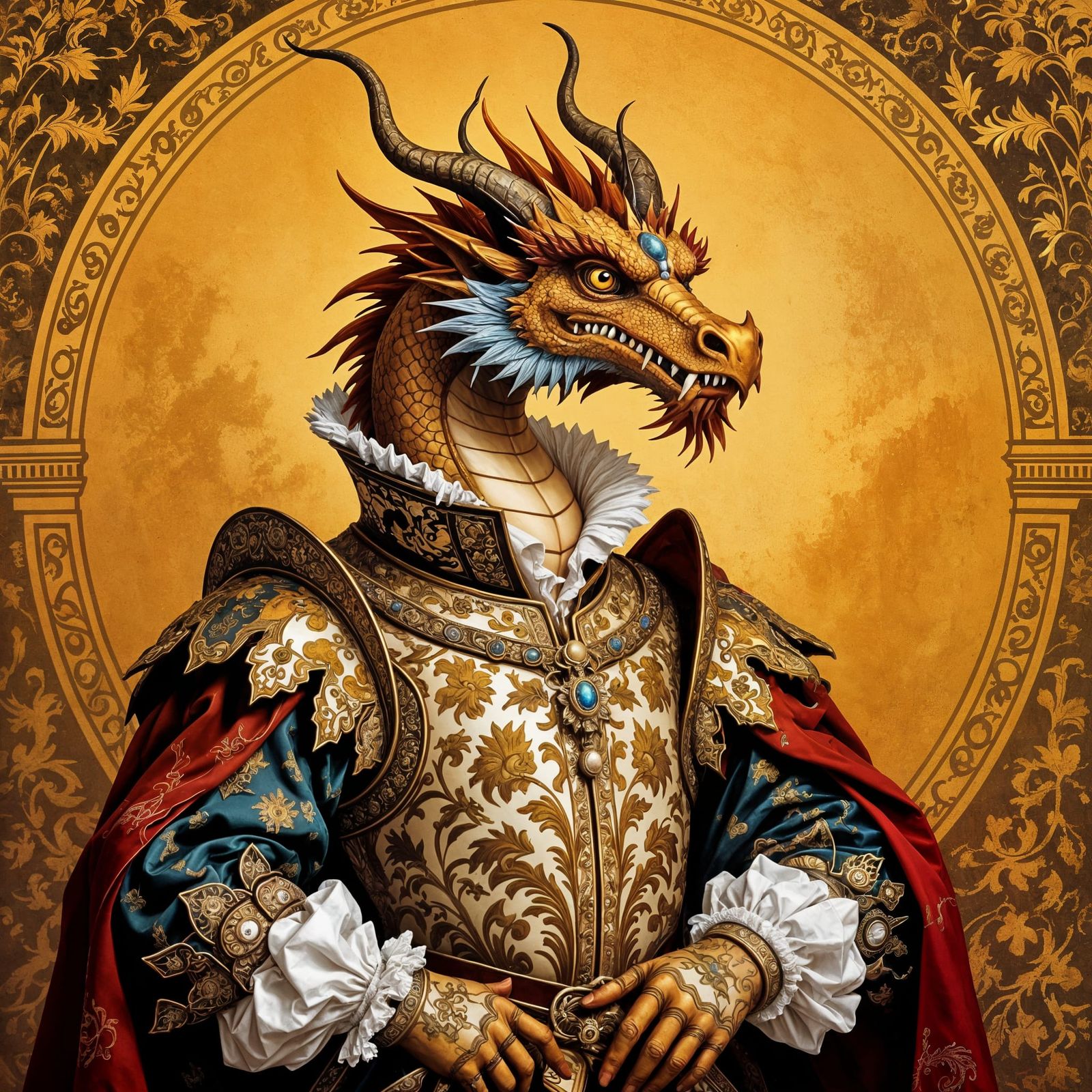 Renaissance Style Italian Dragon Illustration