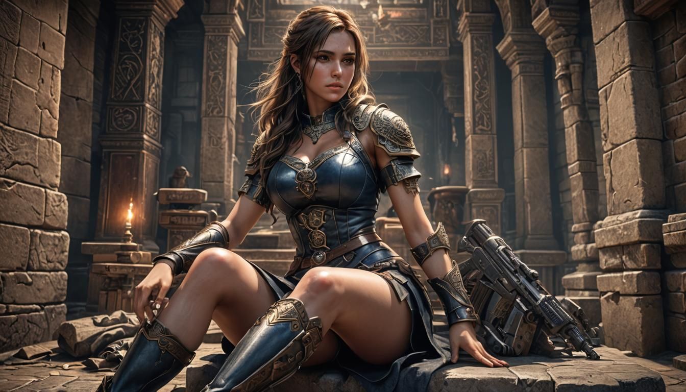 Hyperrealistic Girl Gaming on PC with Sharp Focus