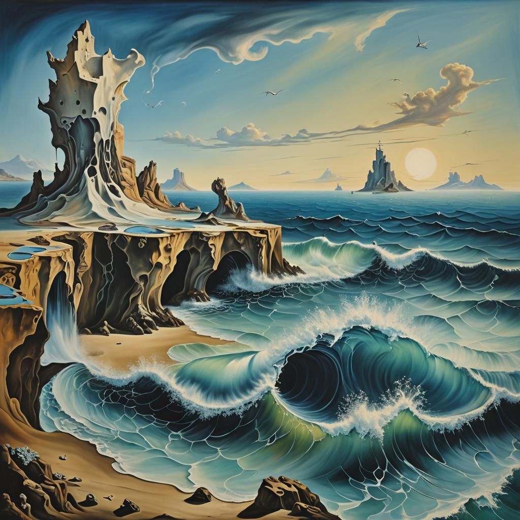 Oceanic Wonder in Surrealist Style