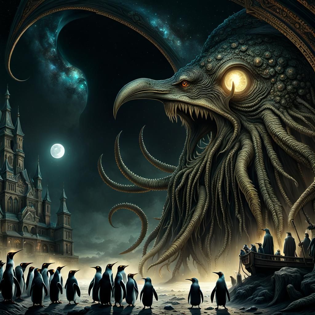 Penguins Witness Lovecraftian Spawn's Destruction in Dark Fa...