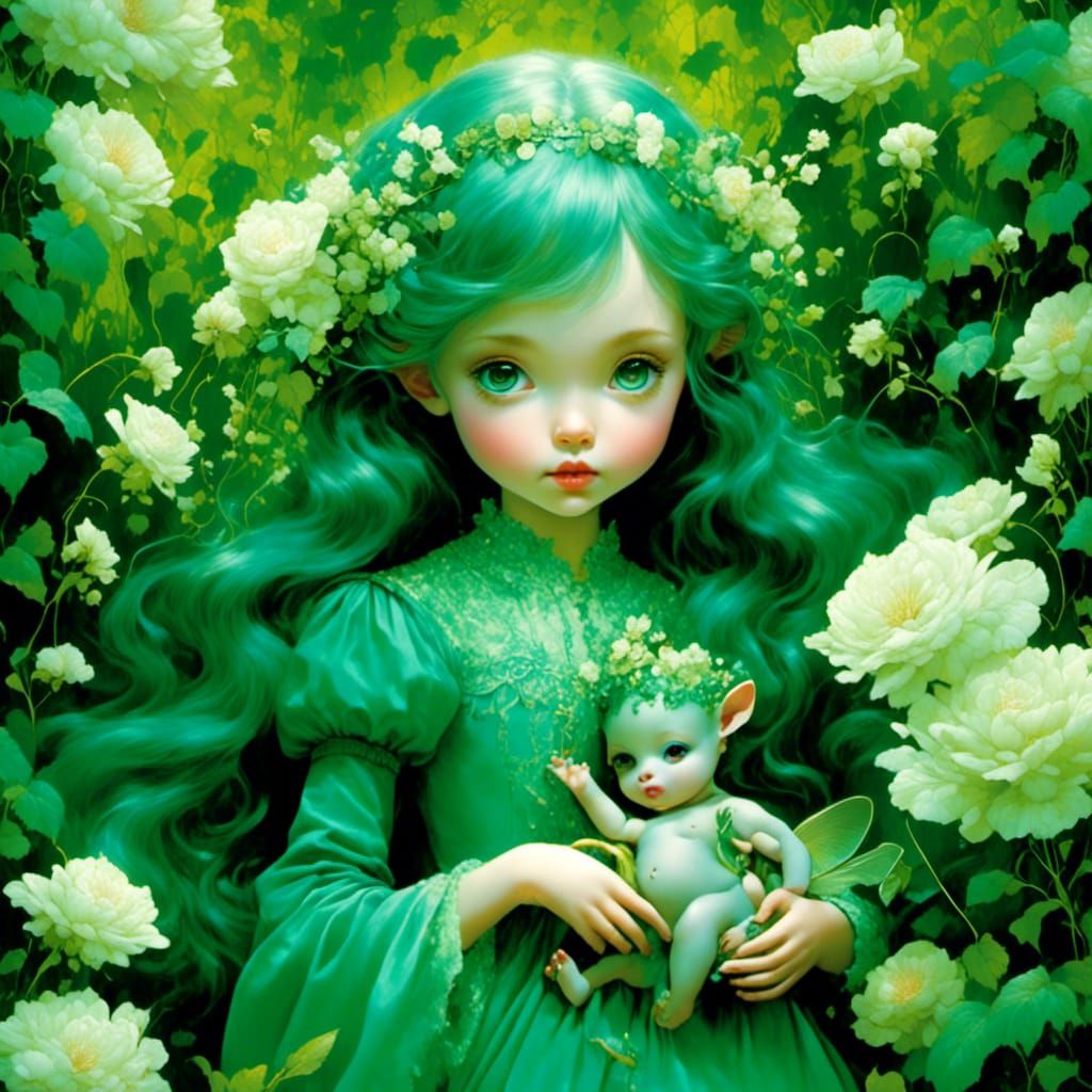 <lora:Nice Fantasy:1.0> In a world where the green color of ...