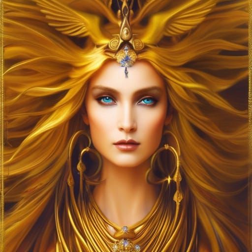 Goddess Freya Portrait in Fantasy Baroque Style