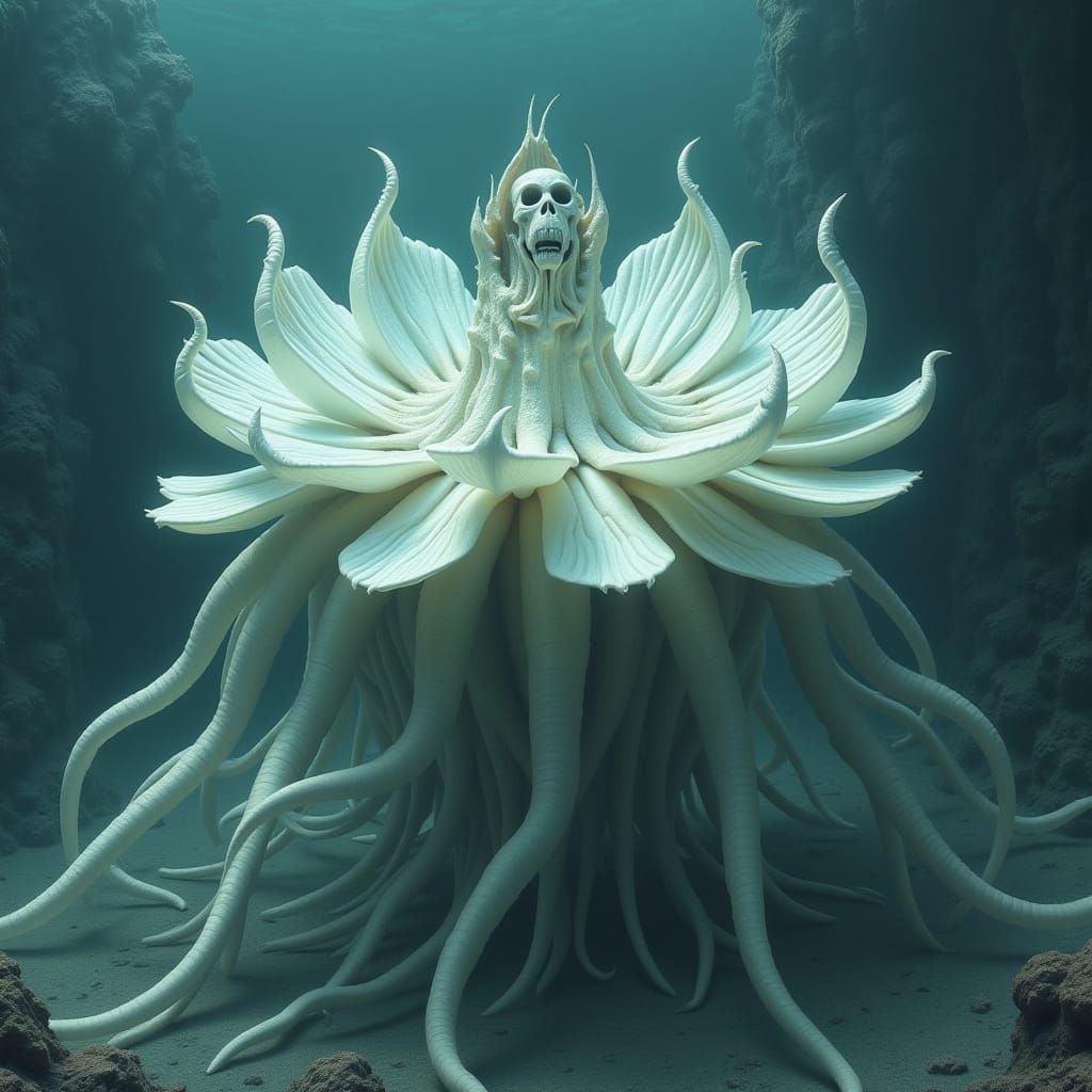Ethereal Lotus Anemone Embraces Drowned Souls