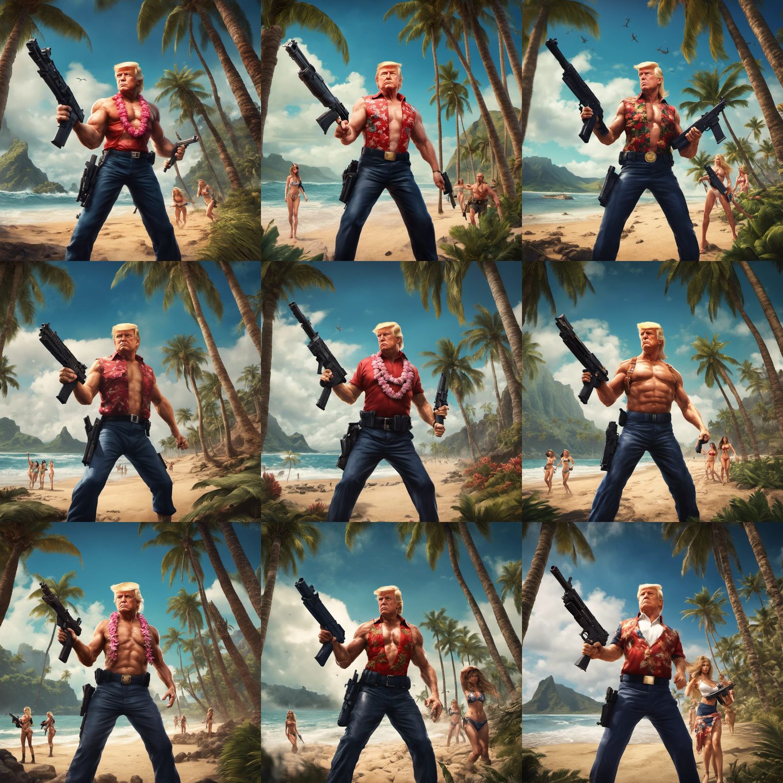 Heroic Figure Defends Tropical Island in Detailed Matte Pain...