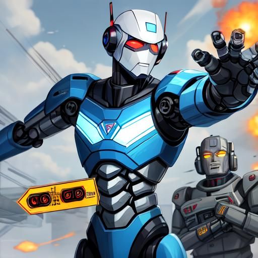 Futuristic Robot Corporation in Dystopian Shootout