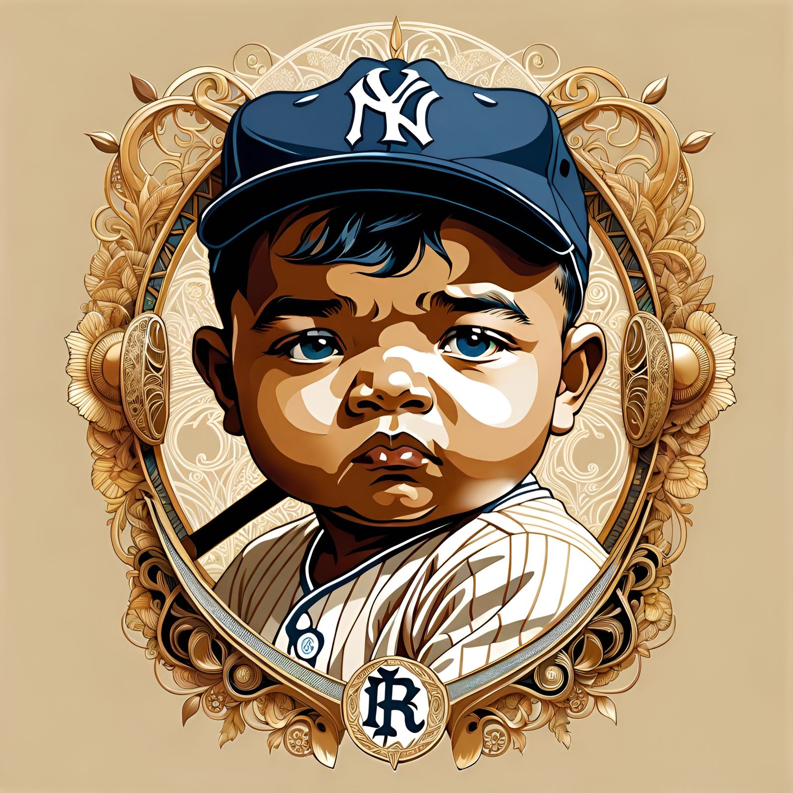 Chibi Baby Babe Ruth Portrait by Awwchang