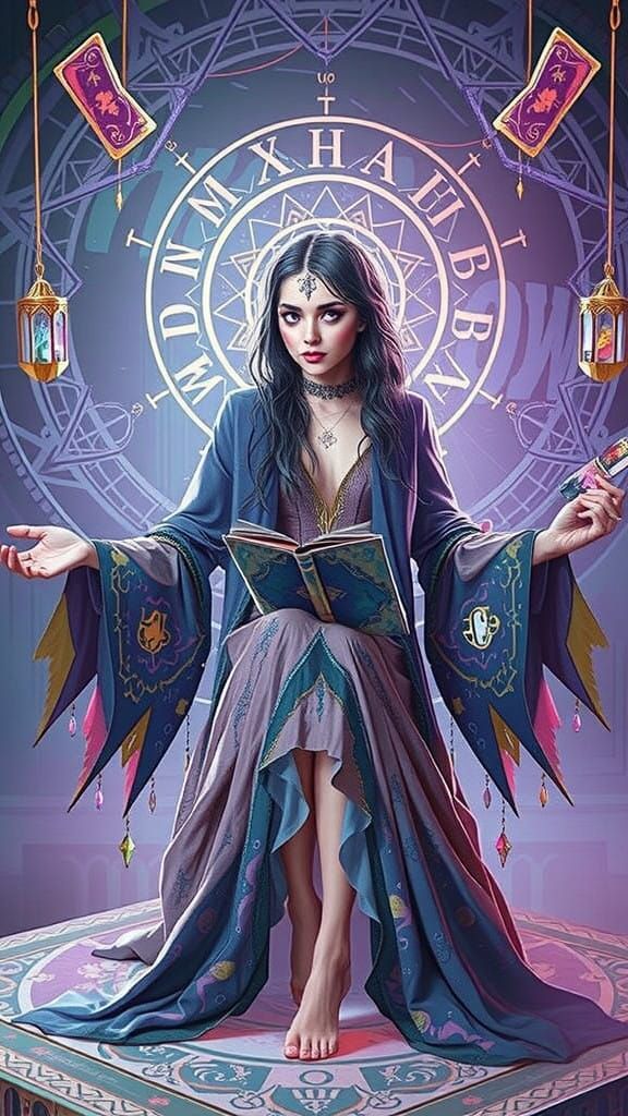 Mysterious Queen Sits on Vibrant Throne of Graffiti Art