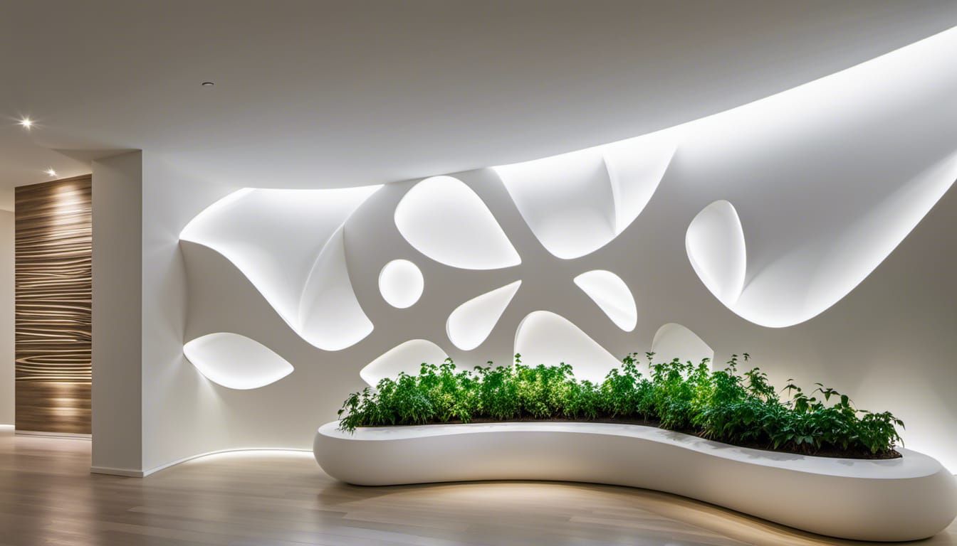 Abstract Hydroponic Wall Art with Frieze Design