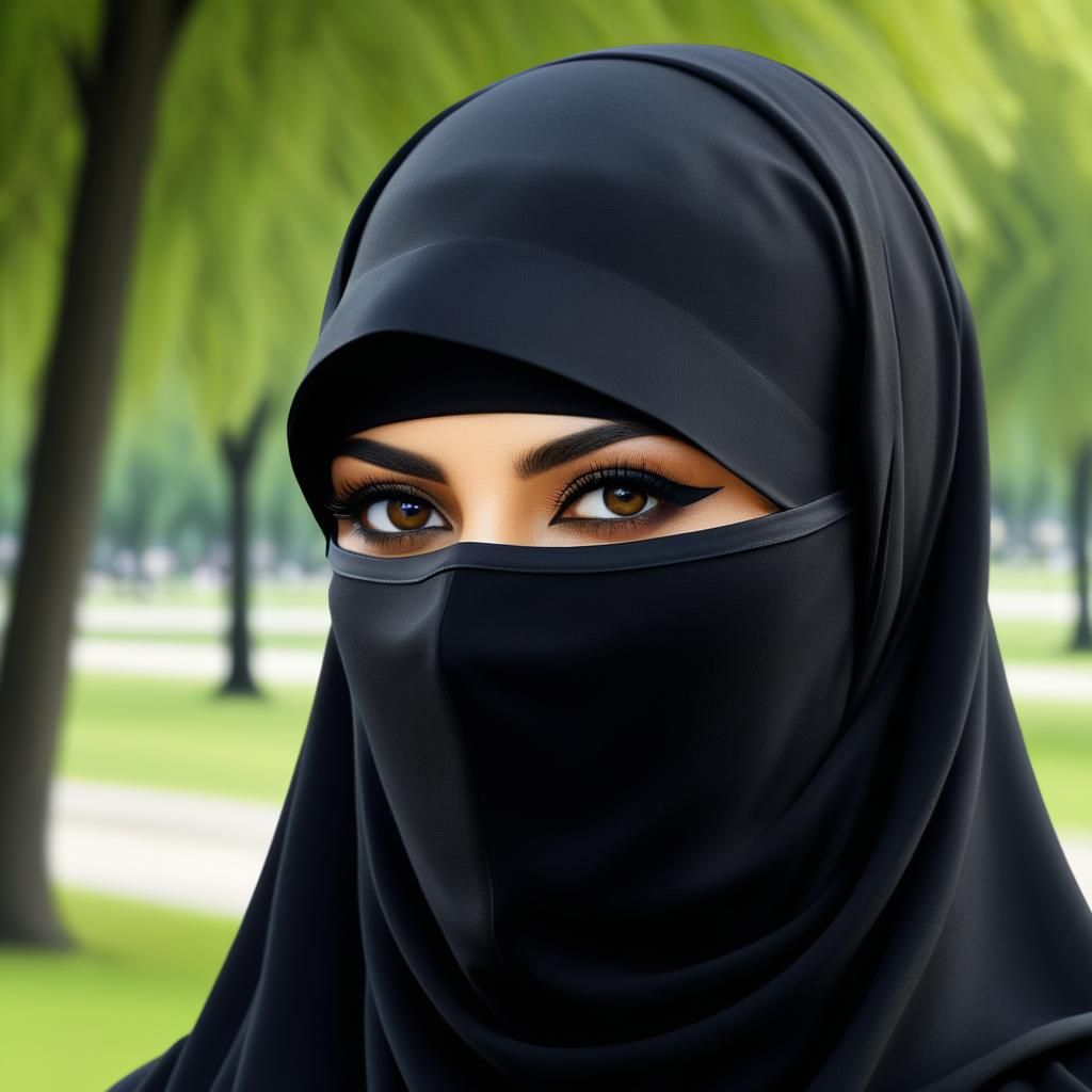 Hyperrealistic Portrait of a Woman in Niqab