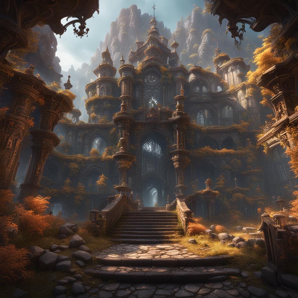 Fantastical Matte Painting with Deep Color in 8K