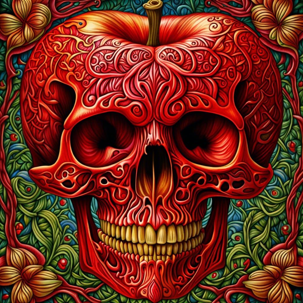 Intricate Ethereal Red Apple Skull (SDXL 0.9)