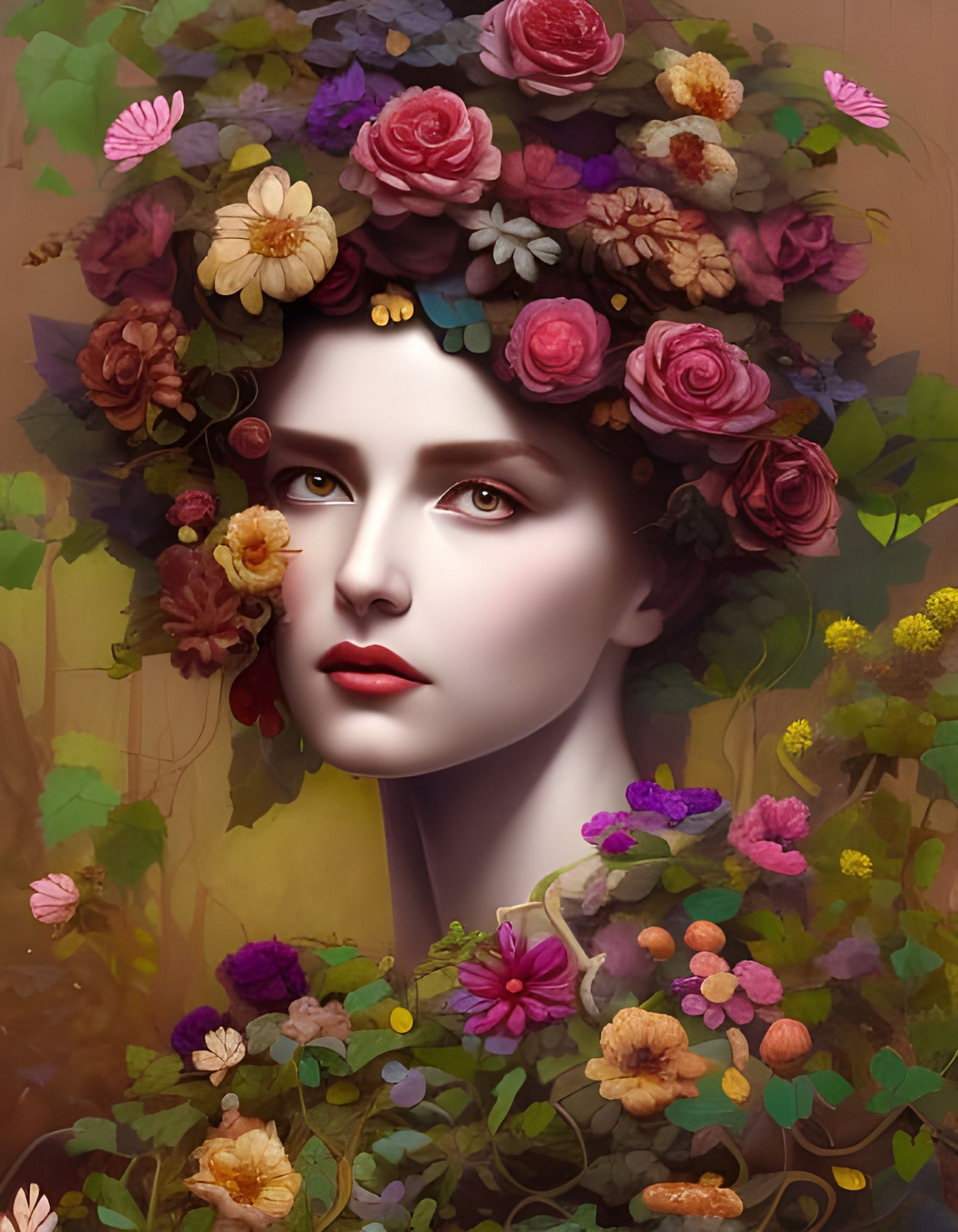 Goddess of Vines in Rococo Art Style