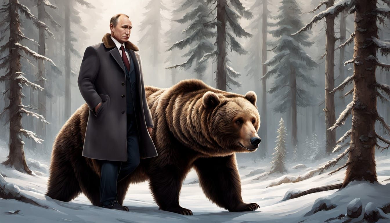Putin Rides a Majestic Bear Through the Russian Wilderness i...