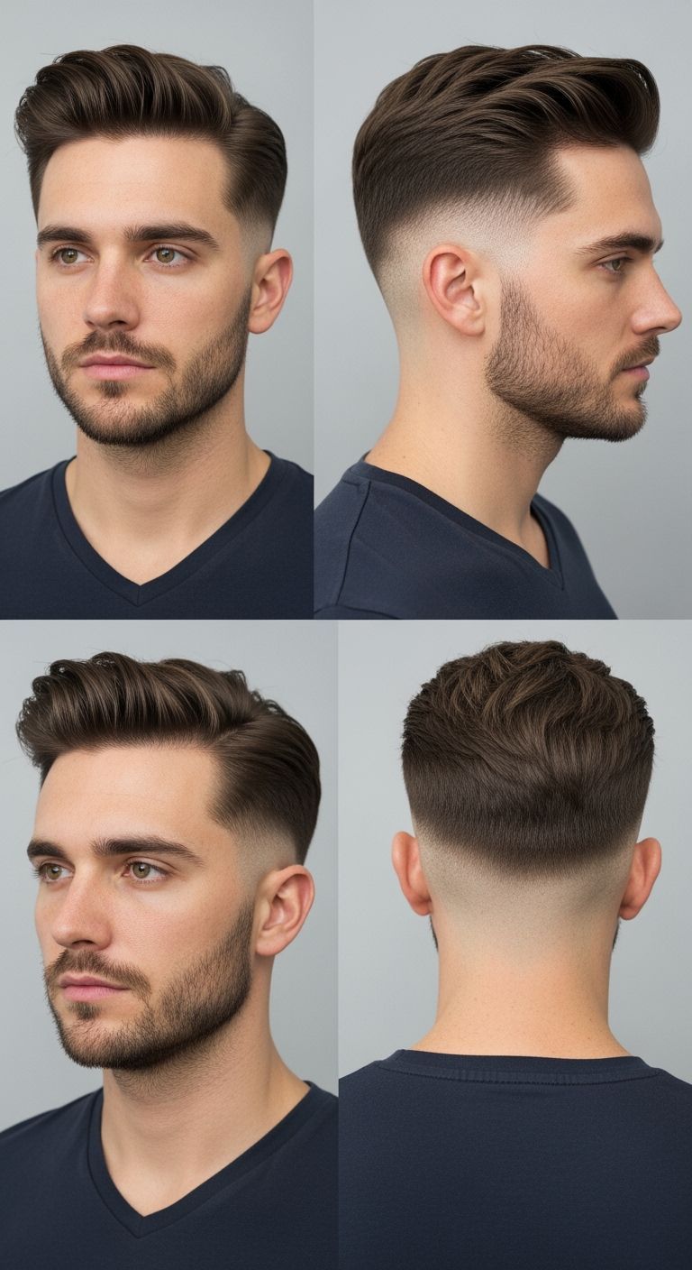 Studio Portrait Series of a Man in Four Views