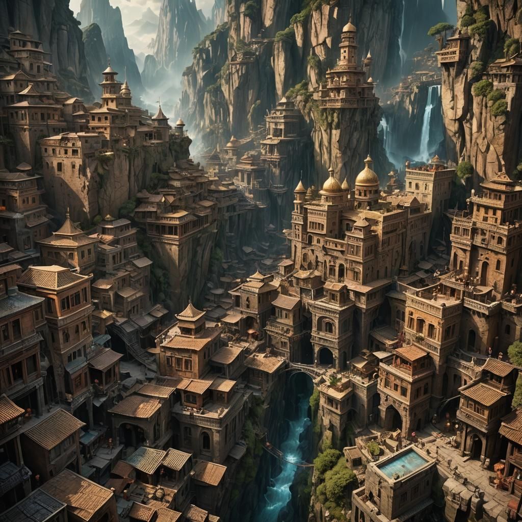 Epic Metal and Rock Landscape Digital Painting