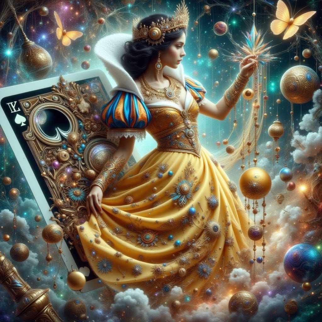 Snow White Emerges from a Playing Card