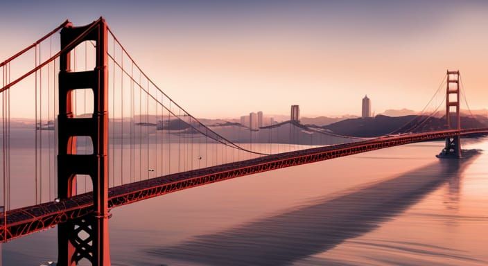 Golden Gate Bridge in Syd Mead Style