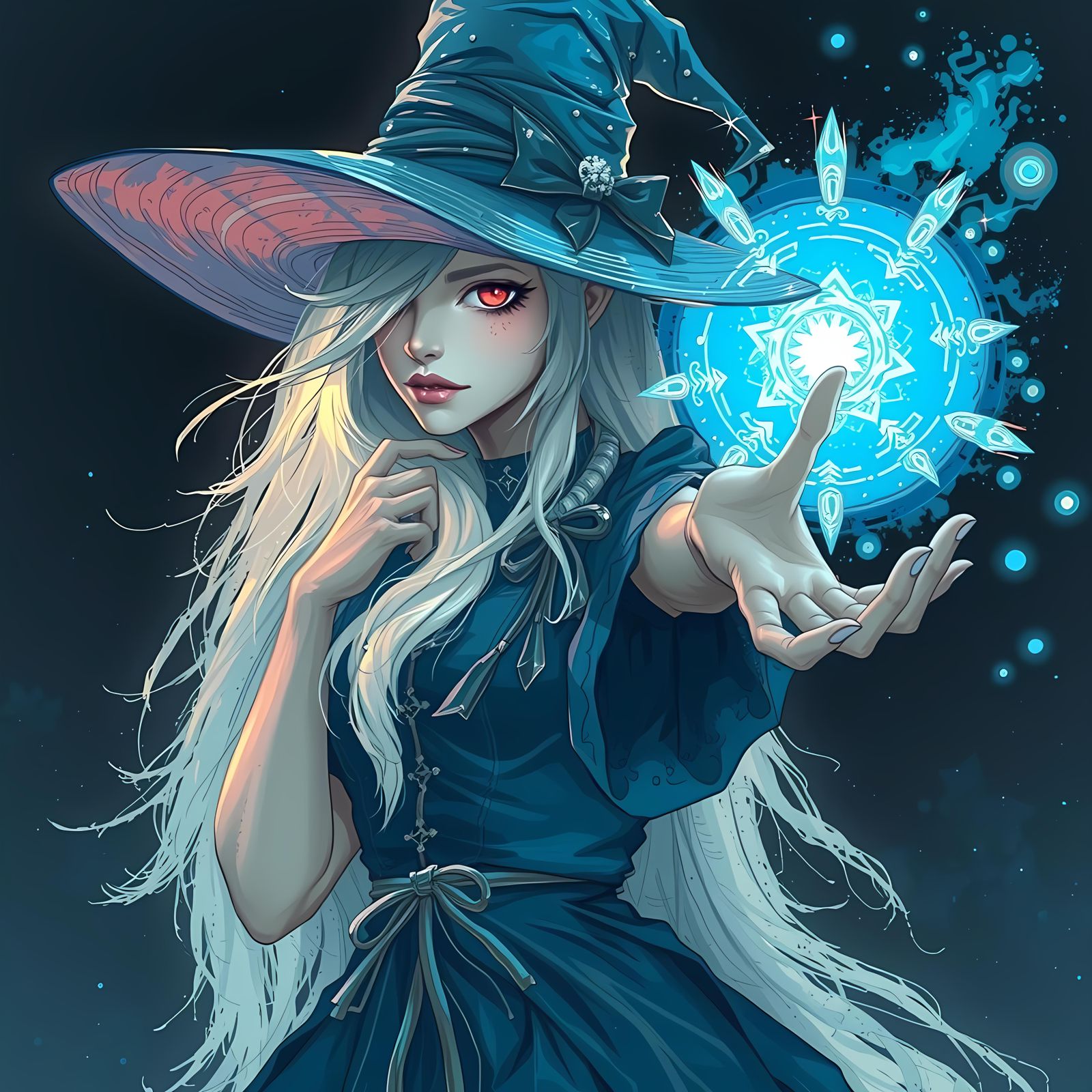 Eerie Witch Casting Soul-Sphere Magic Spell