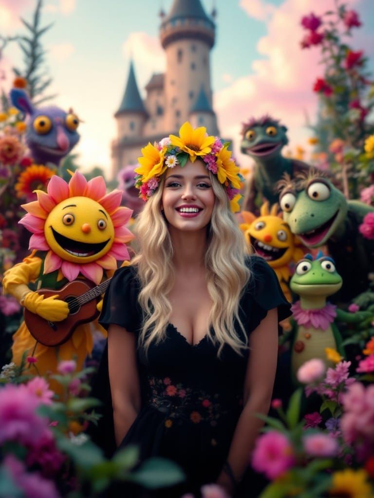 Whimsical Fantasy Puppet Musical in Vibrant, Enchanted Garde...