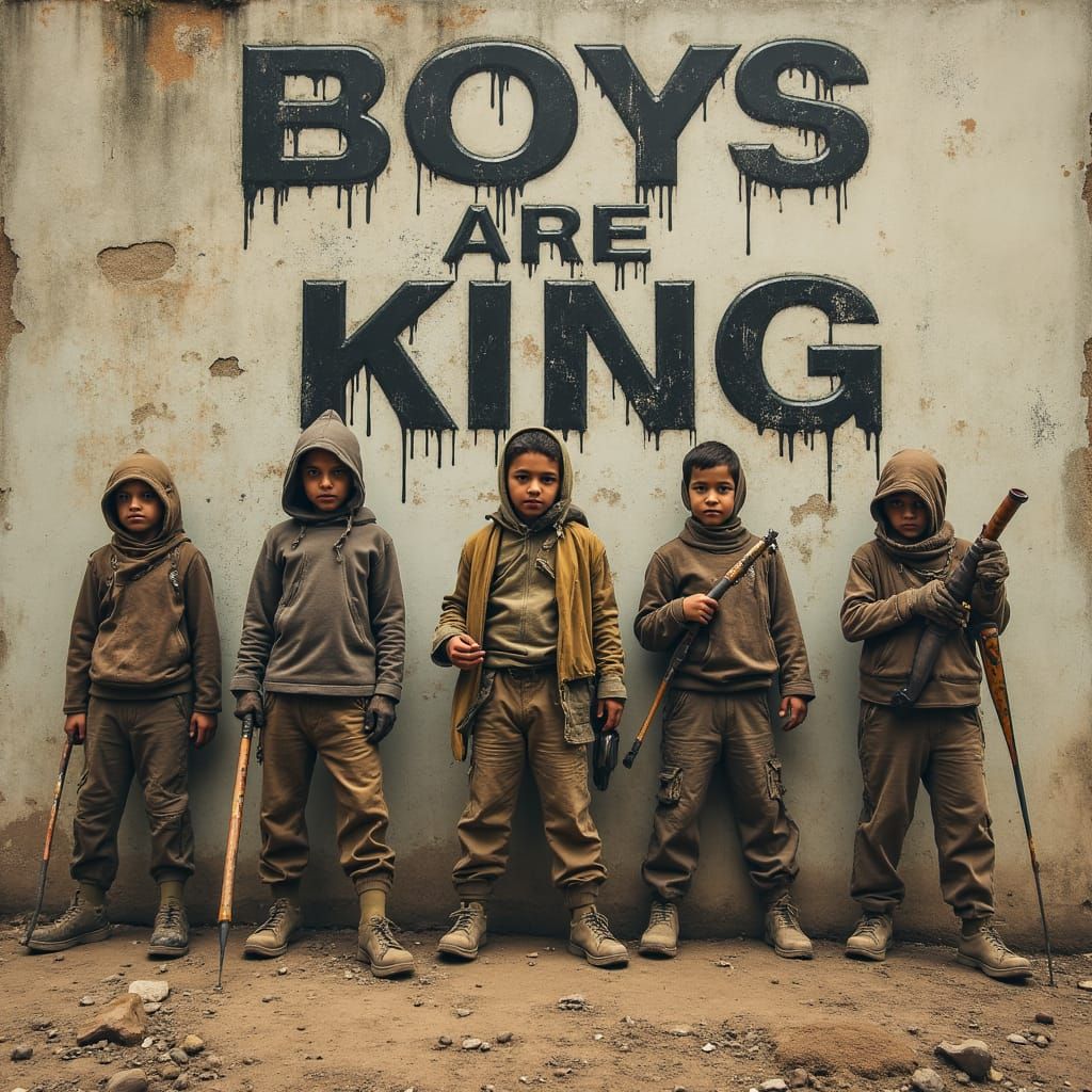 Post-Apocalyptic Boys with Makeshift Weapons