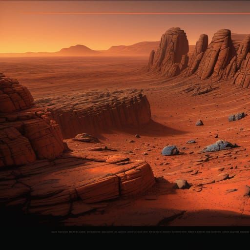 Mars Landscape in Vibrant Digital Art