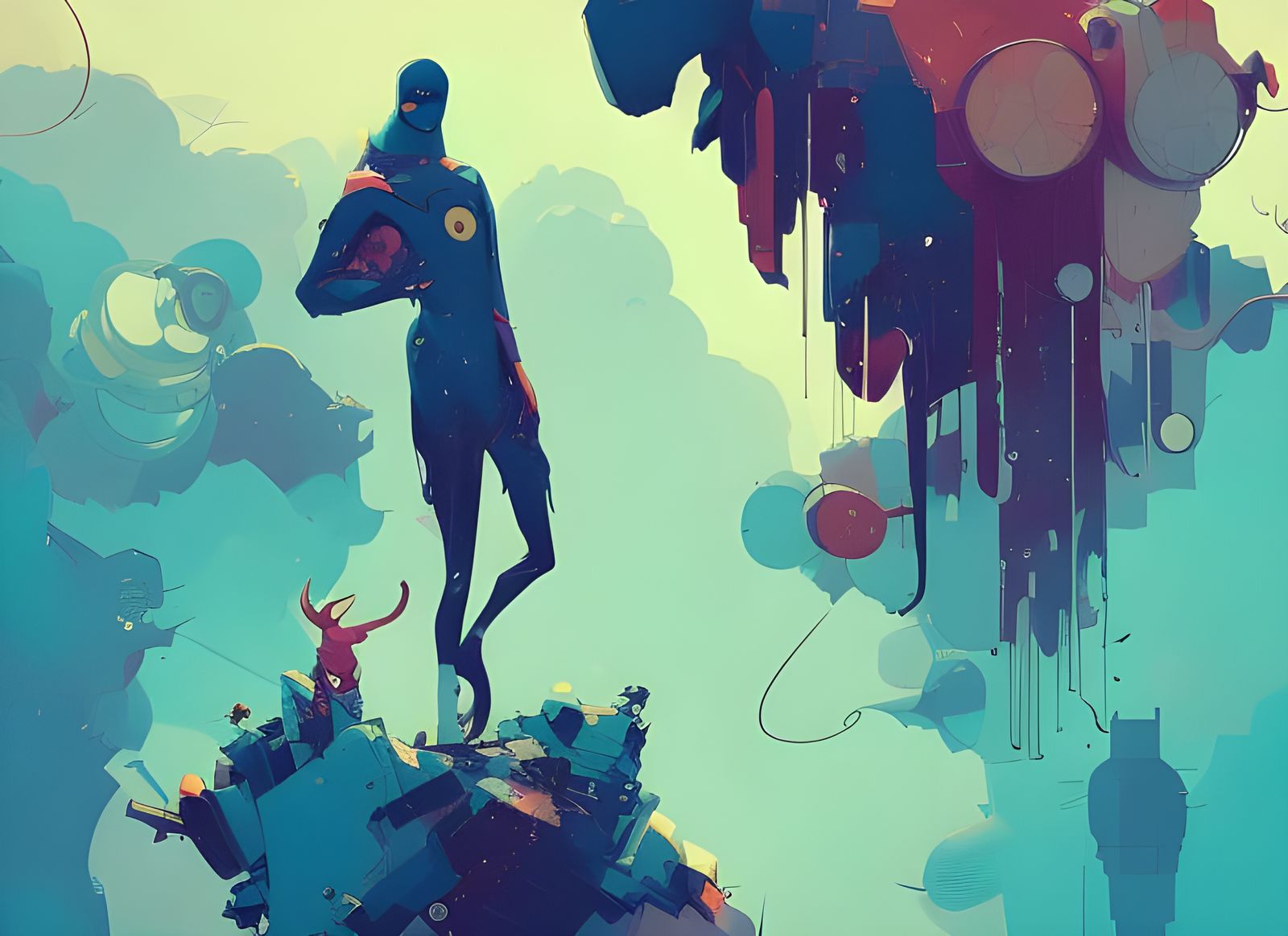 Anthropomorphic Animal Comic Book Hero Digital Illustration