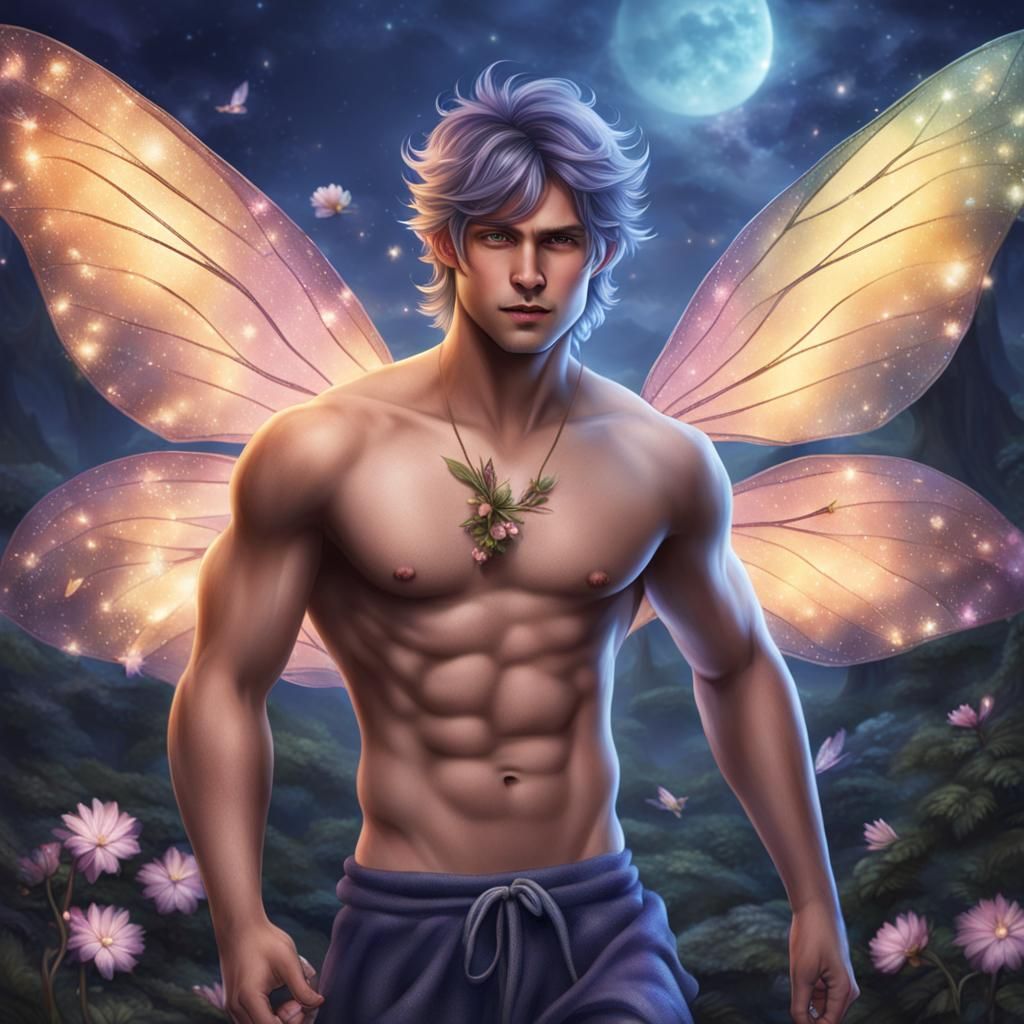 Ethereal Male Fairy in Natural Setting
