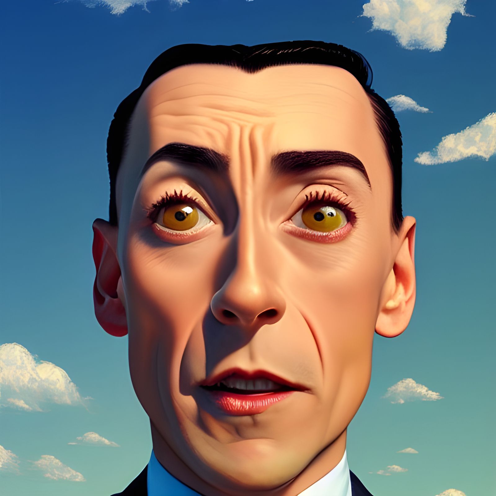 Muscular Pee-wee Herman Portrait in Artgerm Style