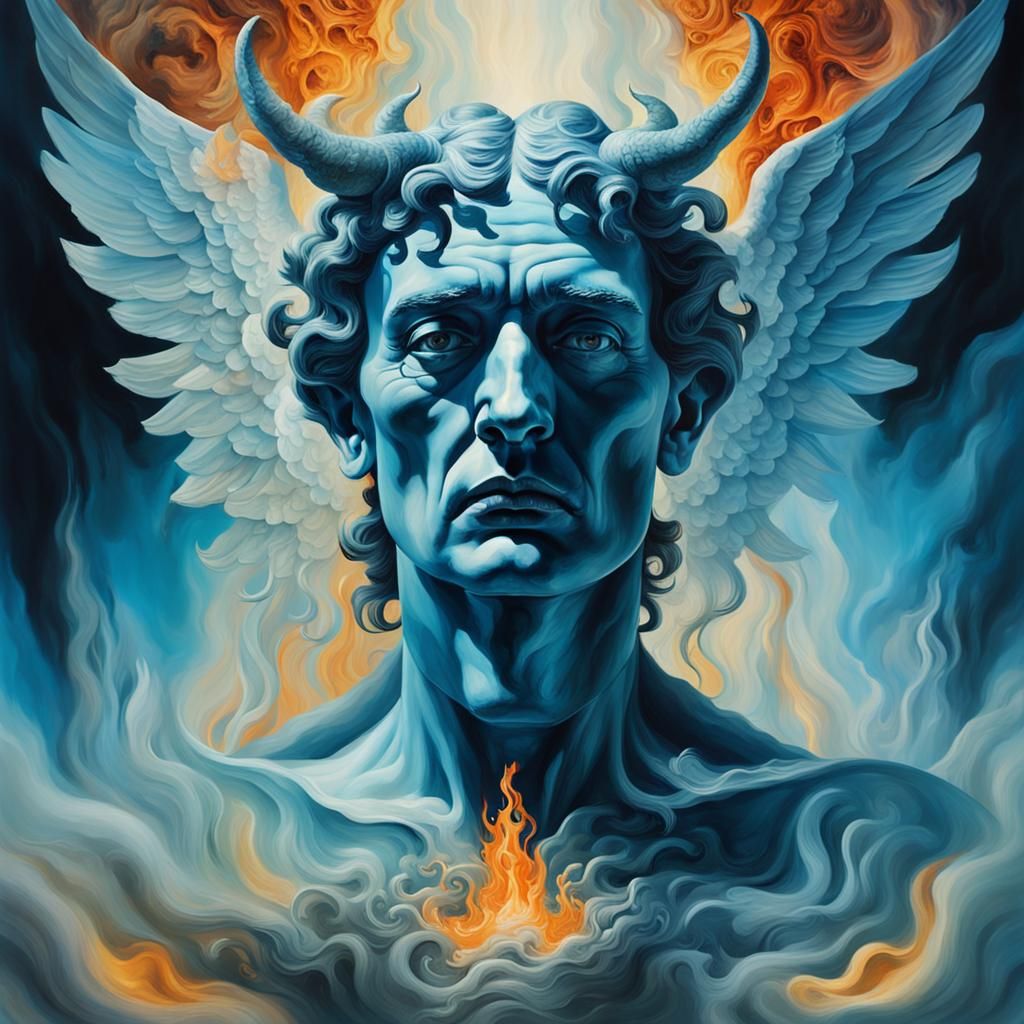 Angelic Portrait Double Exposure in Surreal Style