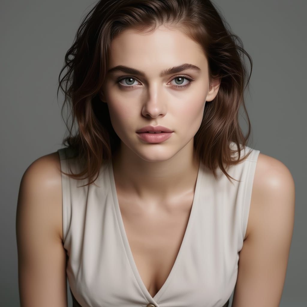 Hyperrealistic Portrait of a Beautiful Young Woman