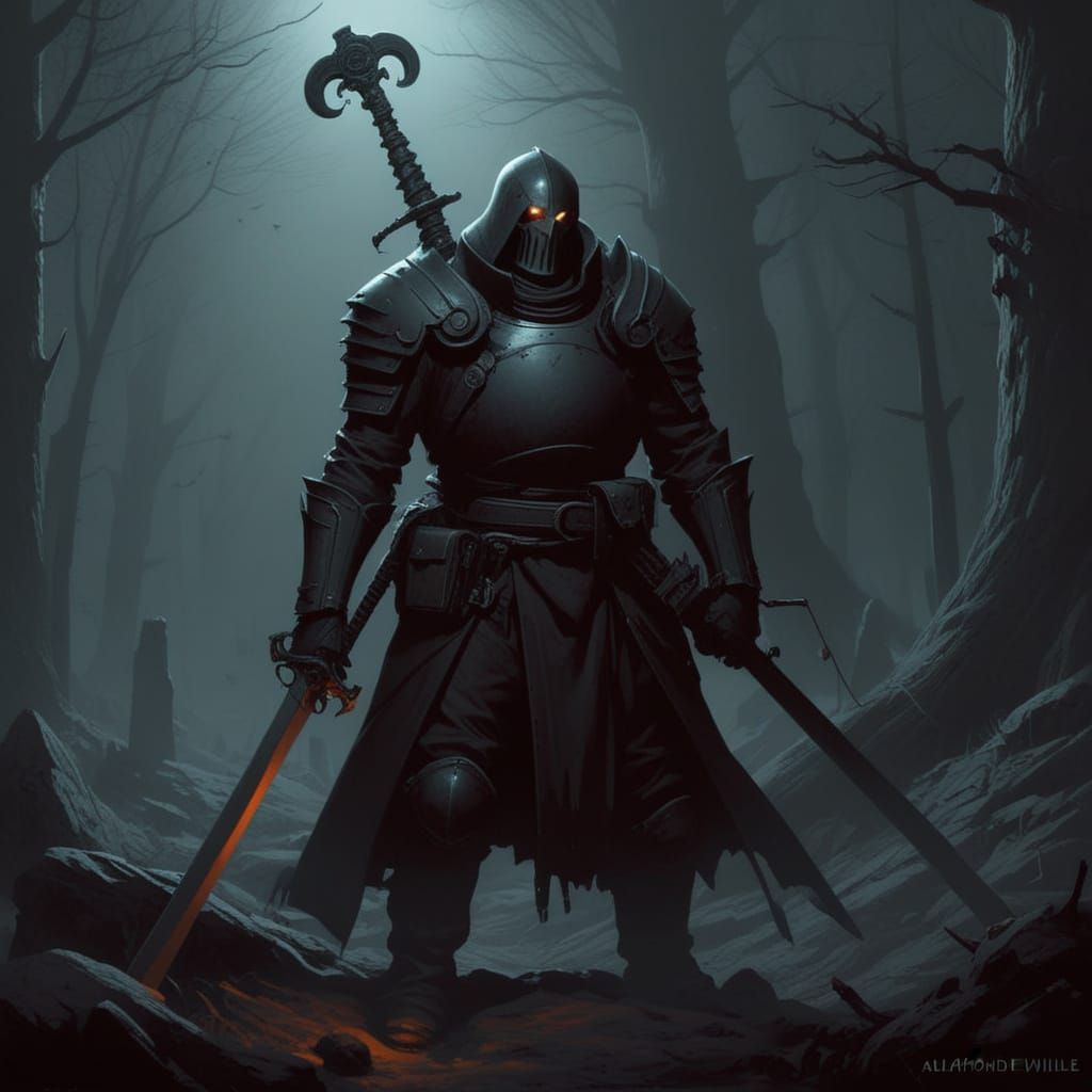 Grimdark Fantasy Landscape in Dark Romantic Style