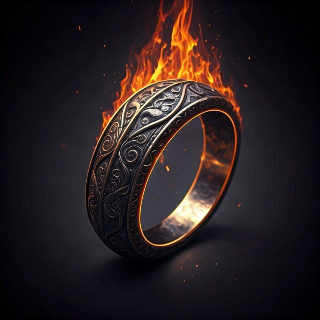 Ring of Power with Burning Pattern in Fantasy Art