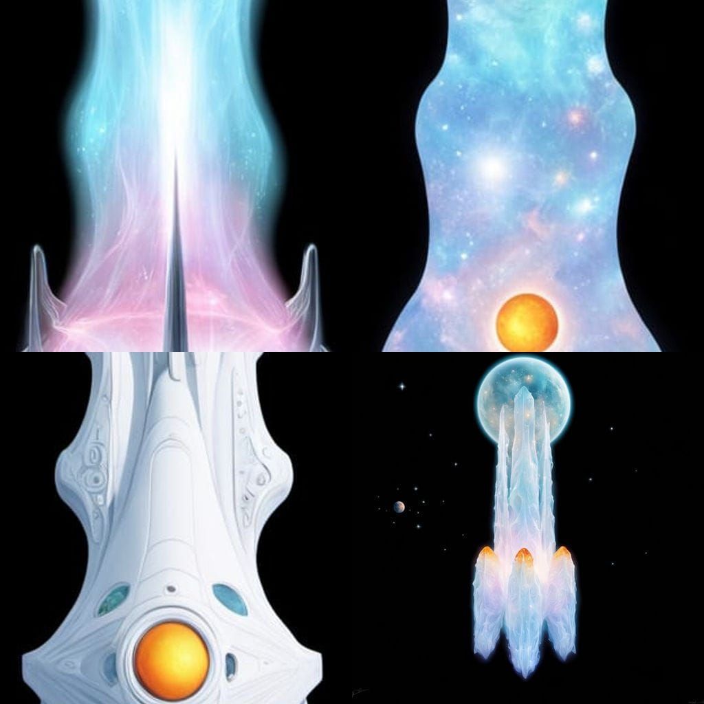 Surreal Starfleet Starship in Ethereal Mist