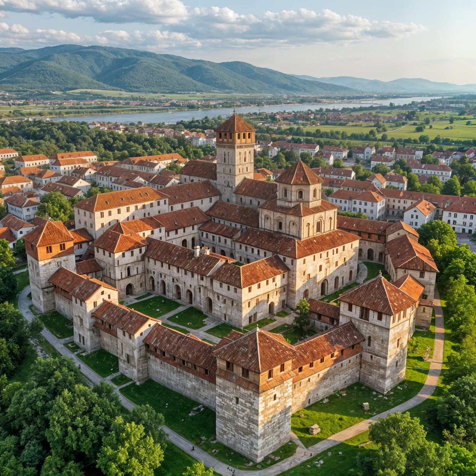 Medieval Serbian Cityscape: A Historical Scene