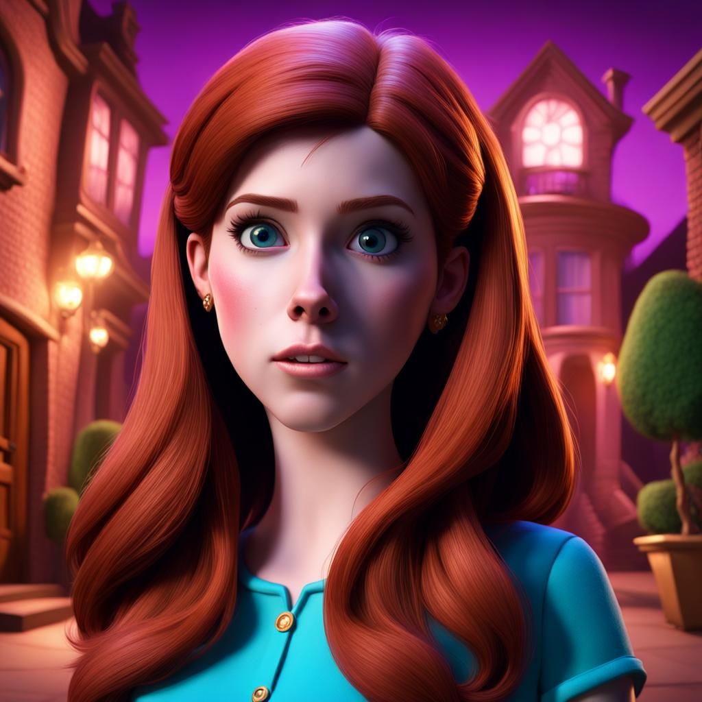 Anna Kendrick as Daphne in Haunted House, 3D Art