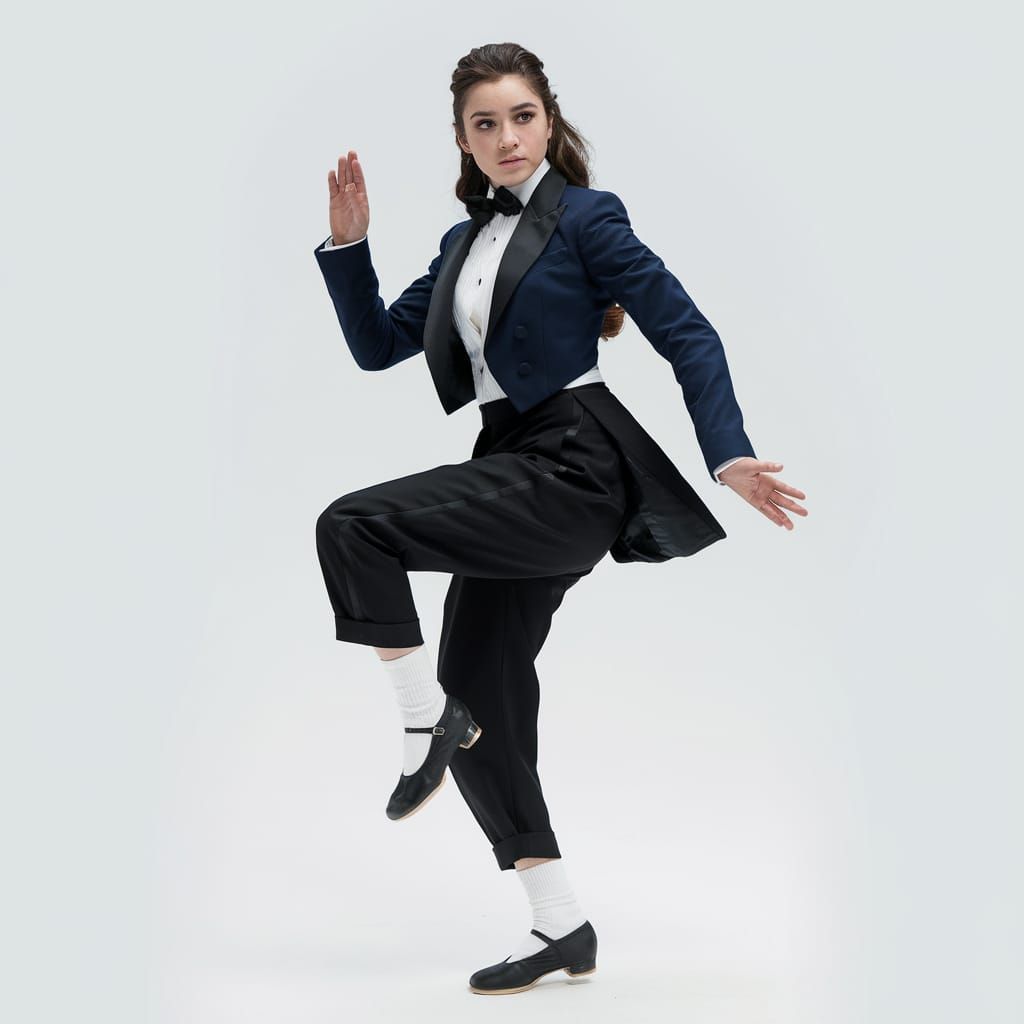 Hailee Steinfeld Tap Dancing in Tuxedo
