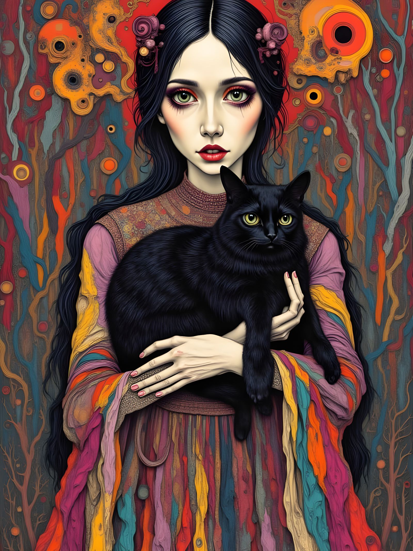 A witch and her cat are never parted.