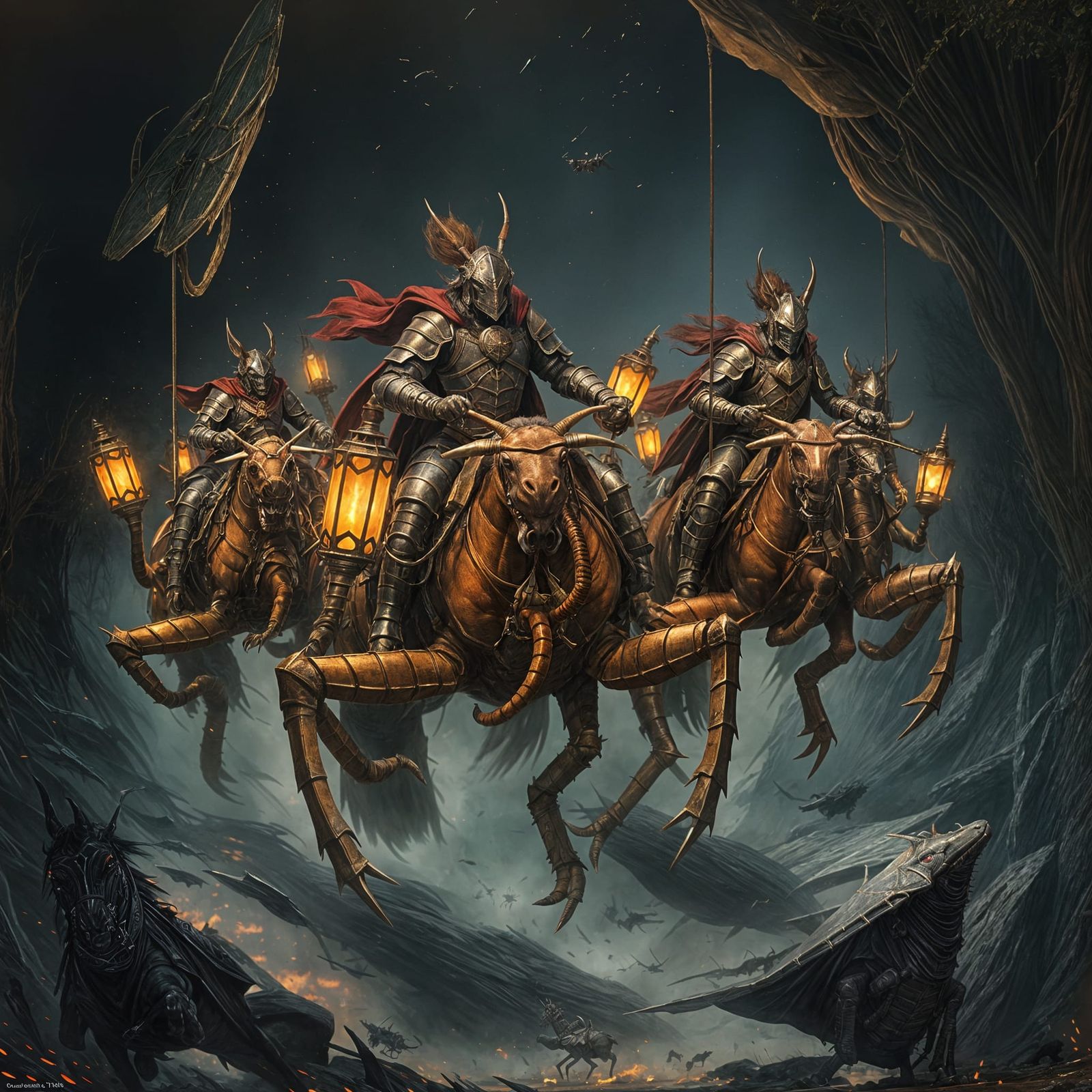 Mythical Grasshopper Cavalry Charge in the Underdark