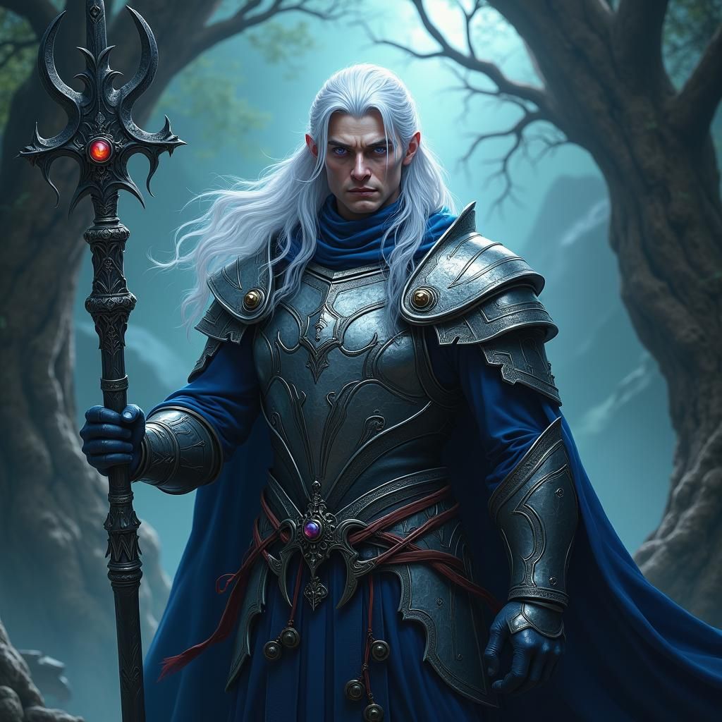 Mystical Warrior Priest in Detailed Matte Painting Style