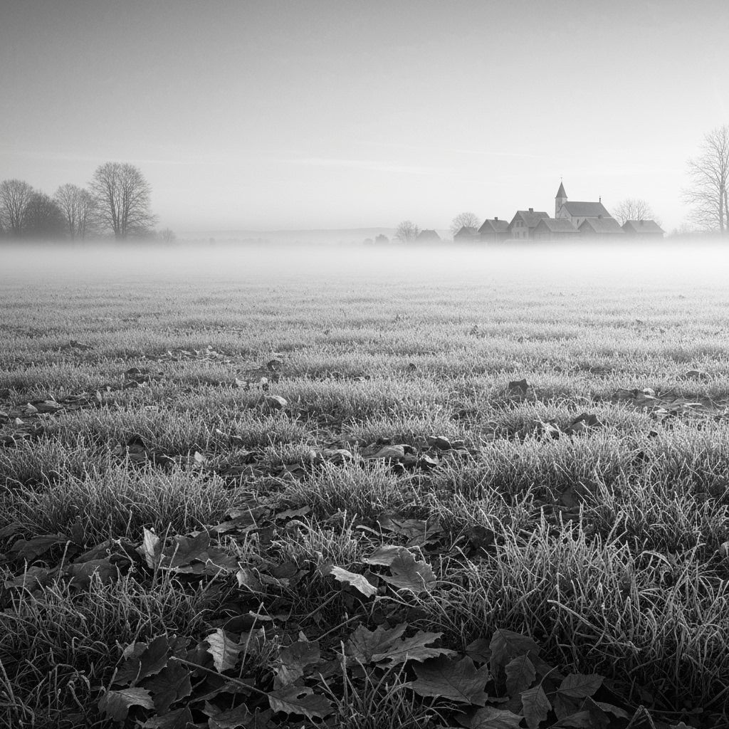 Frozen Dawn Landscape in Bierstadt and Friedrich Style