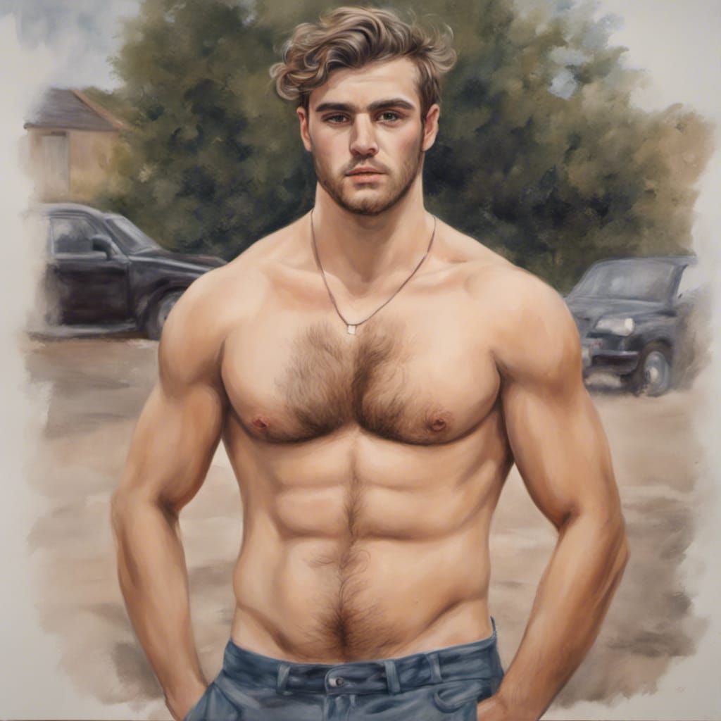 Photorealistic Painting of a Handsome Young British Man