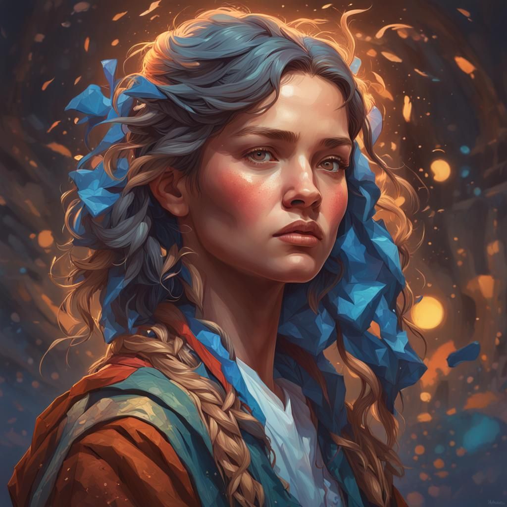 Detailed Portrait of a Woman in Art Nouveau Style