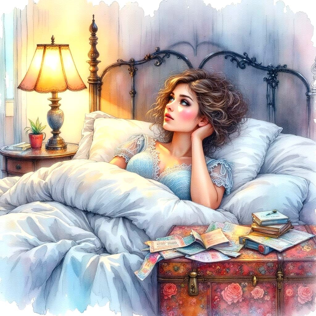 Whimsical Watercolor Nights of Longing and Lost Memories