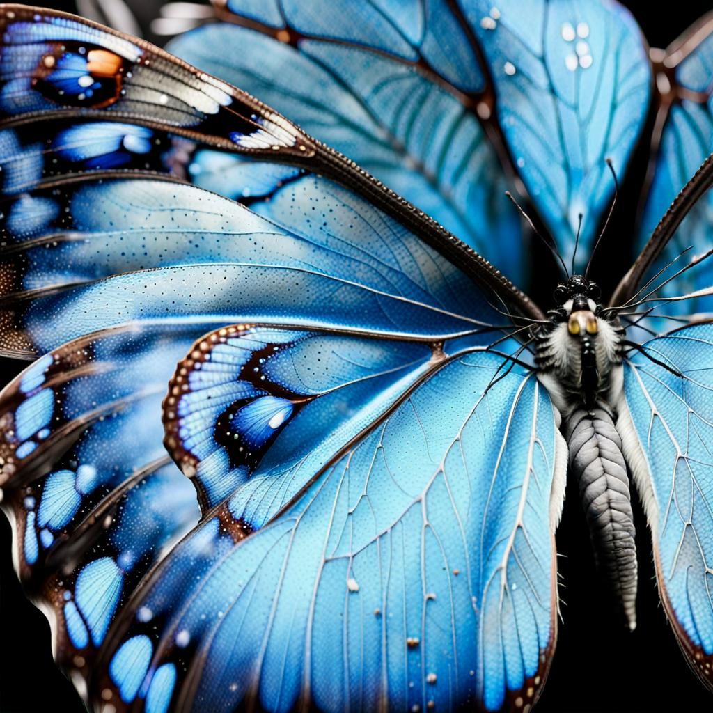 Realistic Blue Morpho Butterfly Close-Up