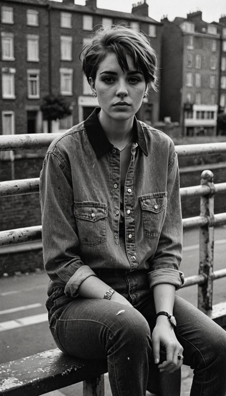 Italian Girl Portrait in 80s Photographic Style