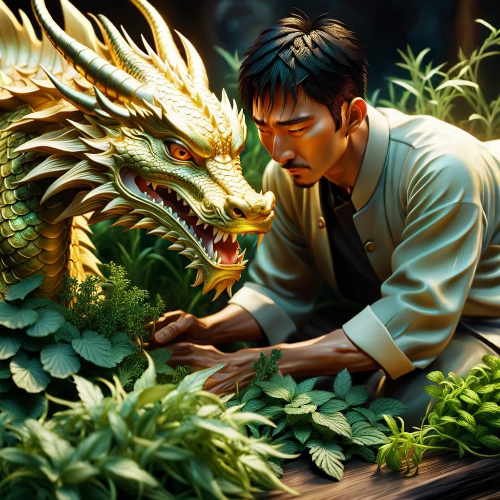 Caring for a Dragon in 3D Anime Style