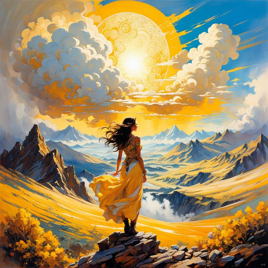 Mountain Beauty Bathed in Golden Sunlight