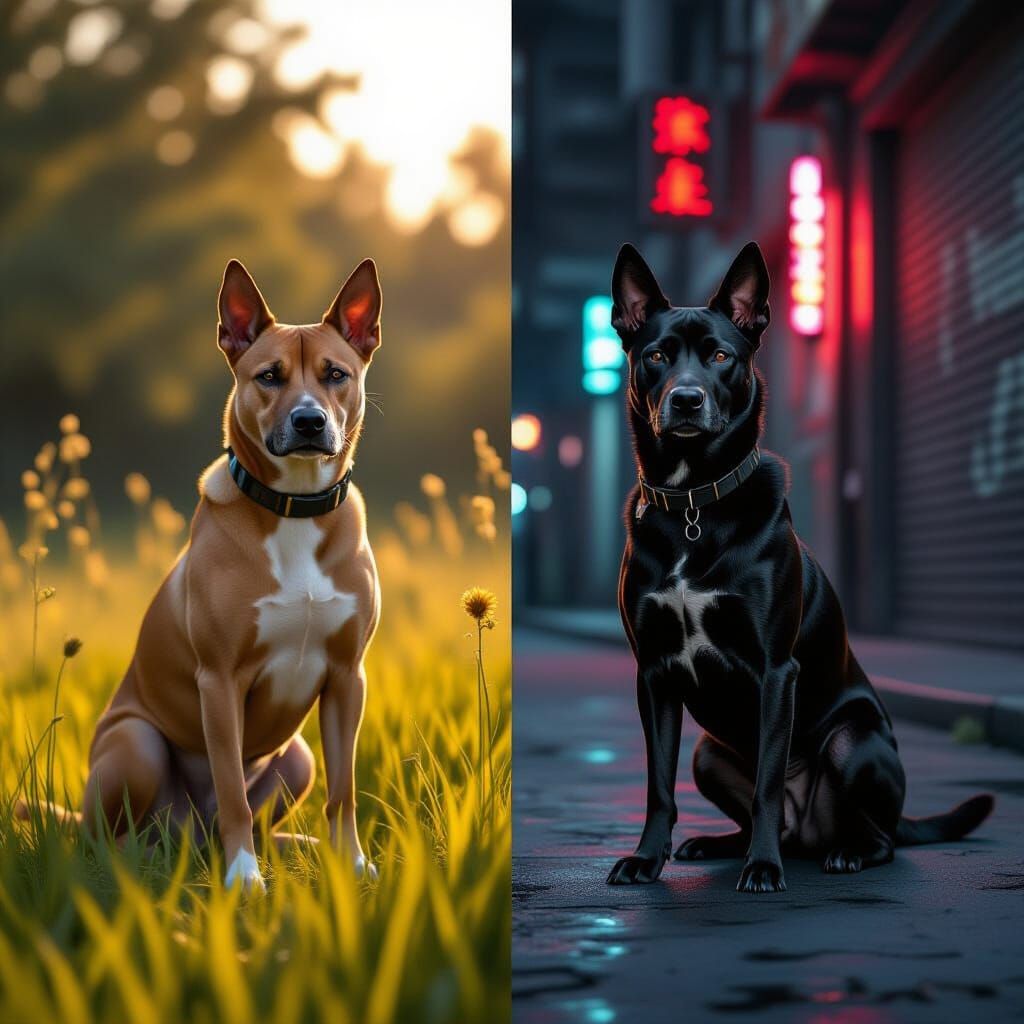 Thai Ridgeback: Nature vs Cyberpunk in Hyperrealism