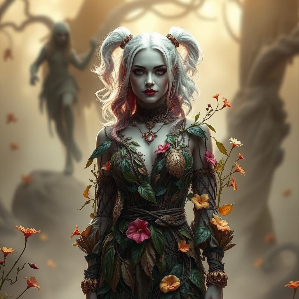 Harley Quinn in Mystical Nature-Woven Dress