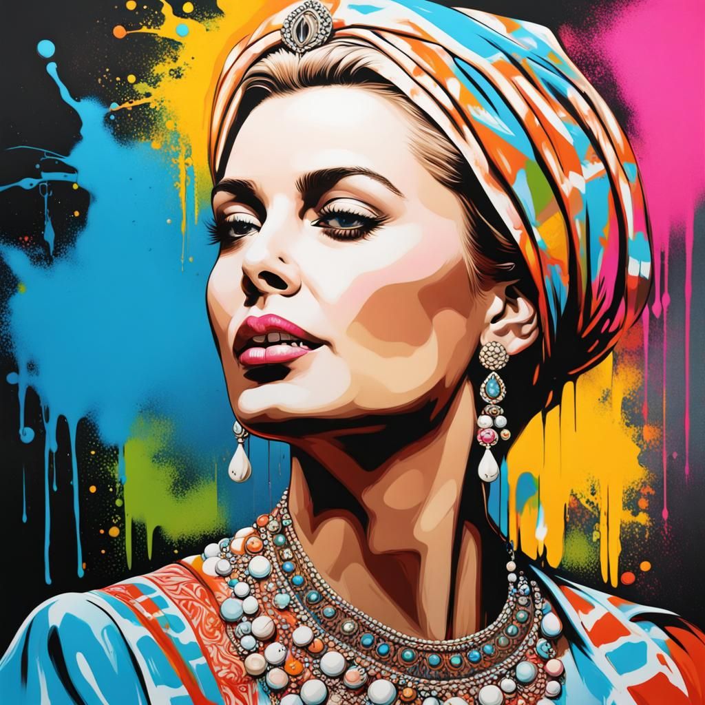 Princess Grace in Graffiti Street Art
